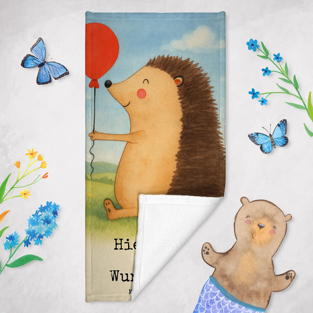 Personalized Bath Towel Hedgehog balloon Design Duschtuch mit Namen, Personalisiertes Handtuch, Kinder Handtuch mit Namen, Saunatuch mit Namen, Badetuch mit Namen, Personalisiertes Badetuch, Strandtuch mit Namen, Tiermotive, Gute Laune, lustige Sprüche, Tiere, Igel, Ballon, Geburtstagskind, Glückwunsch, Geburtstag, Happy Birthday, Herzlichen Glückwunsch