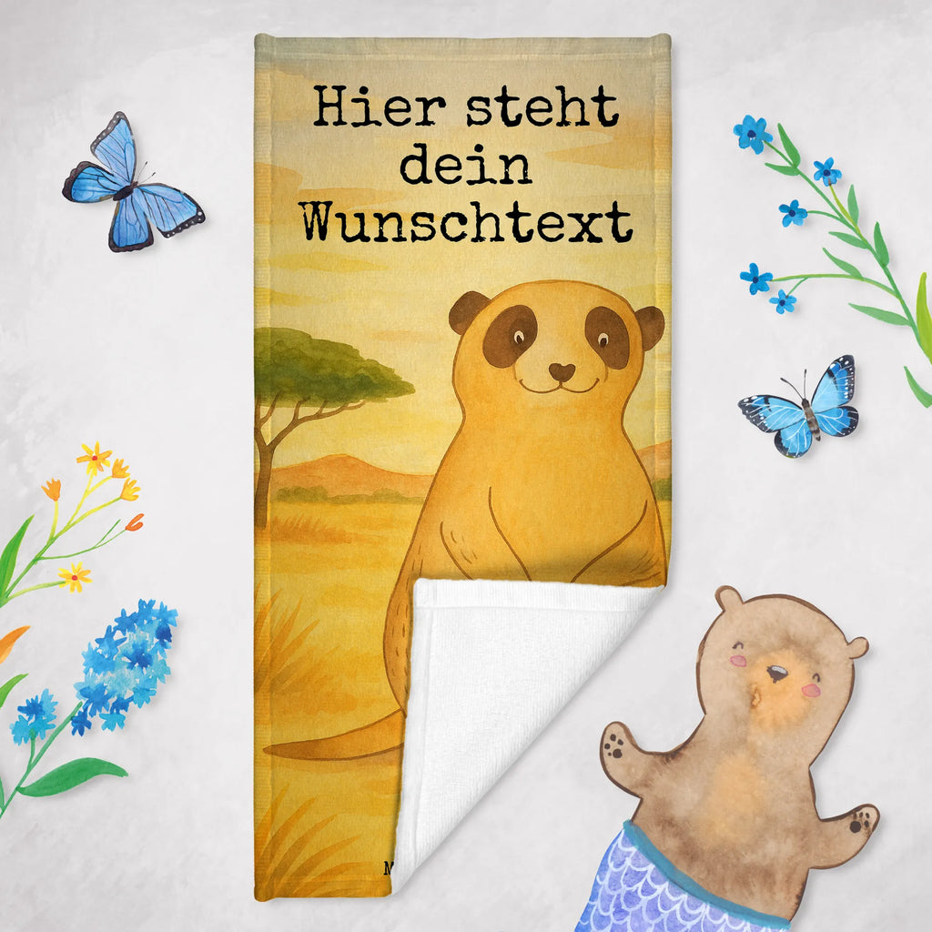 Spersonalizowany ręcznik kąpielowy Surikatka Design Personalisiertes Badetuch, Kinder Handtuch mit Namen, Duschtuch mit Namen, Saunatuch mit Namen, Personalisiertes Handtuch, Badetuch mit Namen, Strandtuch mit Namen, Afrika, Wildtiere, Weltreise, Roadtrip, Afrikareise, Erdmännchen, Spruch, Traveling, Reisen