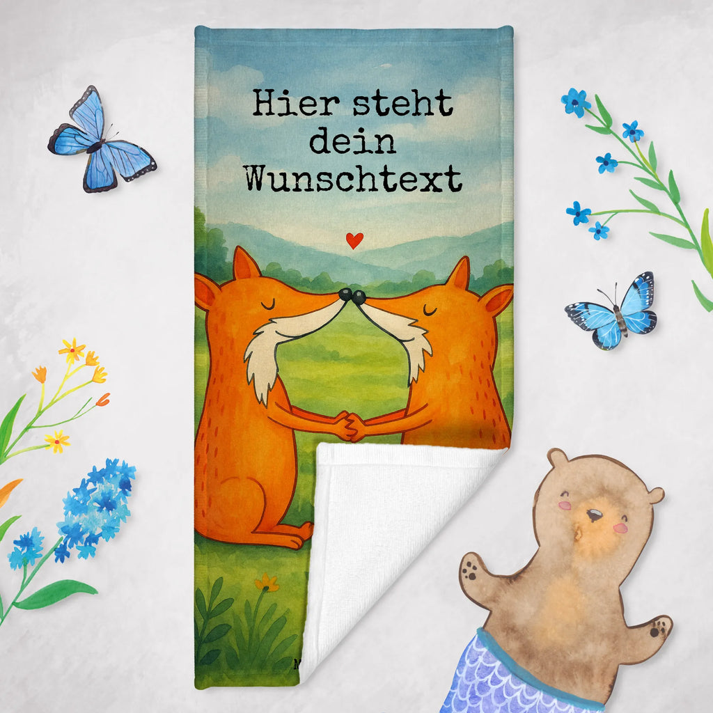 Personalized Bath Towel foxes Love Design Badetuch mit Namen, Strandtuch mit Namen, Duschtuch mit Namen, Saunatuch mit Namen, Personalisiertes Handtuch, Kinder Handtuch mit Namen, Personalisiertes Badetuch, Fuchs, Liebespaar, Partner, Fox, Paar, Ehemann, Freundin, Freund, Füchse, Liebe, Ehefrau, Verlobte, Ehe, Liebesbeweis