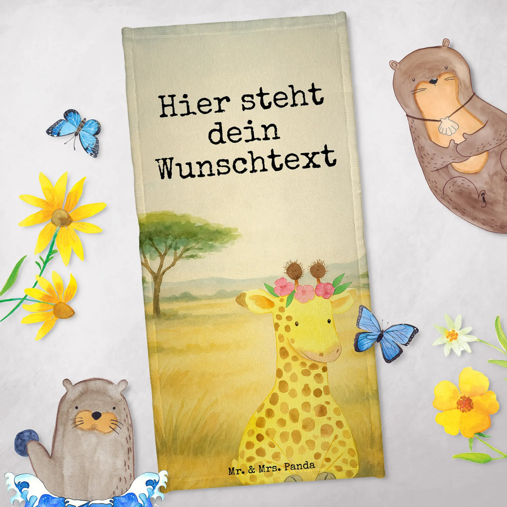 Personalized Bath Towel giraffe flower wreath Design Duschtuch mit Namen, Strandtuch mit Namen, Personalisiertes Handtuch, Badetuch mit Namen, Kinder Handtuch mit Namen, Personalisiertes Badetuch, Saunatuch mit Namen, Afrika, Wildtiere, Blumenkranz, Giraffe, Selbstliebe, Freundin, Abenteurer