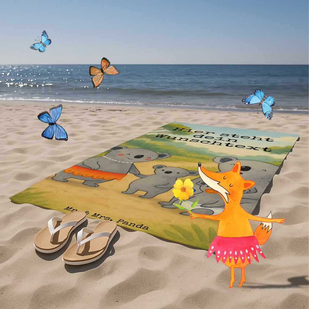 Spersonalizowany ręcznik kąpielowy Rodzina koali Design Strandtuch mit Namen, Duschtuch mit Namen, Personalisiertes Badetuch, Personalisiertes Handtuch, Saunatuch mit Namen, Kinder Handtuch mit Namen, Badetuch mit Namen, Familie, Vatertag, Muttertag, Bruder, Schwester, Mama, Papa, Oma, Opa, Familienleben, Koala, Koalas, Family, Geschwister, Kinder