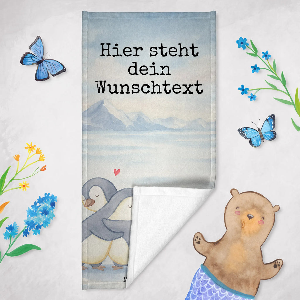 Spersonalizowany ręcznik kąpielowy pingwiny Przytulanie Design Badetuch mit Namen, Duschtuch mit Namen, Saunatuch mit Namen, Personalisiertes Handtuch, Kinder Handtuch mit Namen, Strandtuch mit Namen, Personalisiertes Badetuch, Liebe, Partner, Freund, Freundin, Ehemann, Ehefrau, Heiraten, Verlobung, Heiratsantrag, Liebesgeschenk, Jahrestag, Hocheitstag, Hochzeitstag, Valentinstag, Geschenk für Partner, Geschenk für Frauen, für Männer, Geschenk für Freundin, Liebesbeweis, Mitbringsel, für Ehemann