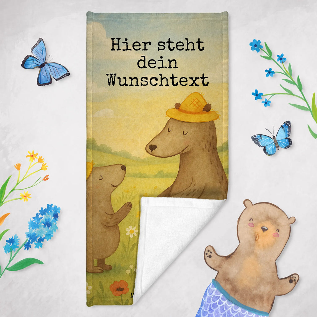 Personalized Bath Towel Bears with hats Design Duschtuch mit Namen, Badetuch mit Namen, Kinder Handtuch mit Namen, Personalisiertes Badetuch, Strandtuch mit Namen, Personalisiertes Handtuch, Saunatuch mit Namen, Familie, Vatertag, Muttertag, Bruder, Schwester, Mama, Papa, Oma, Opa, Paps, Söhne, Vorbild, Bär, Vater-Sohn, Papi, Daddy, Bären, Vater, Lieblingsmensch, Family, Kinder, Kind, Dad, Sohn