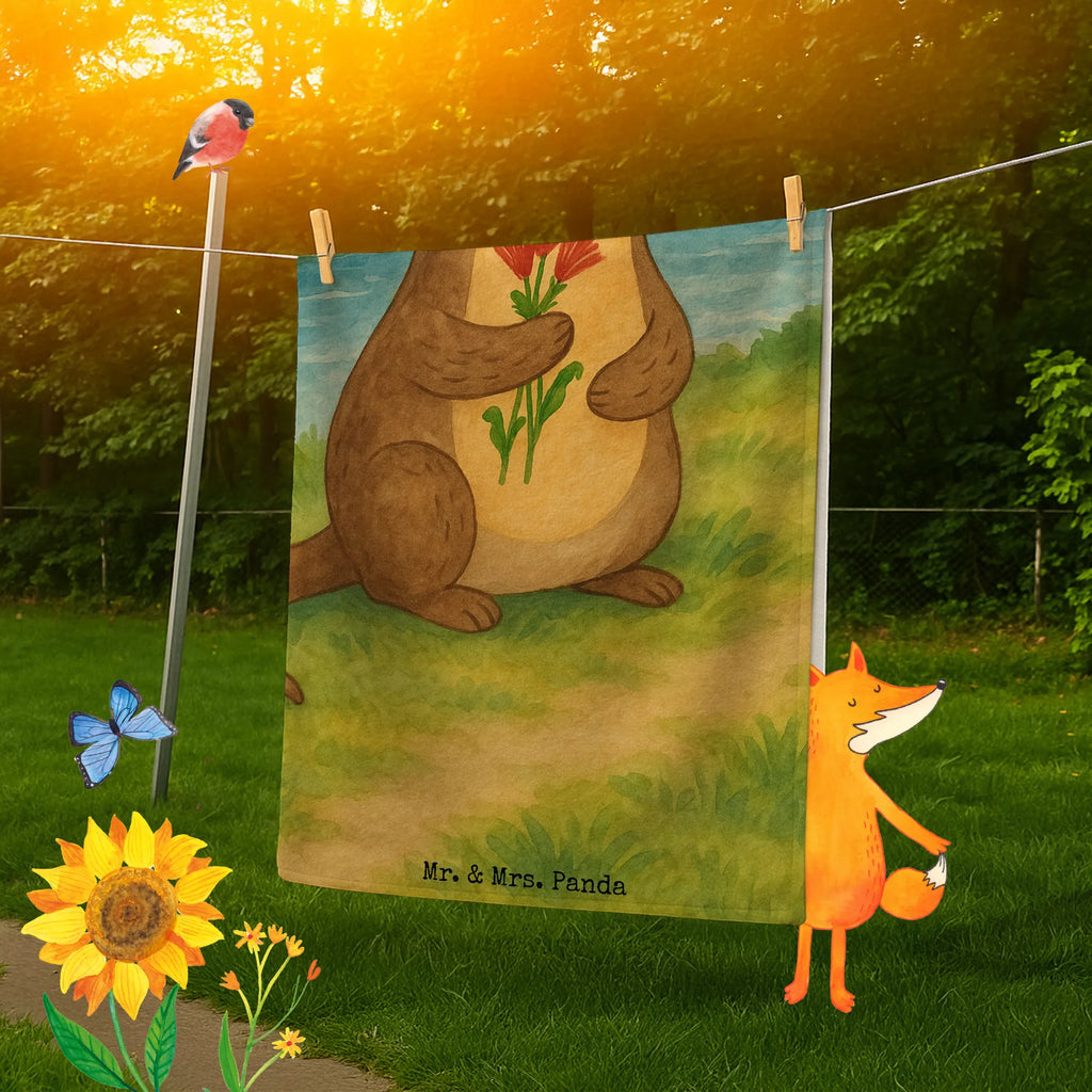 Personalized Bath Towel otter Bunch of flowers Design Strandtuch mit Namen, Kinder Handtuch mit Namen, Personalisiertes Handtuch, Saunatuch mit Namen, Badetuch mit Namen, Duschtuch mit Namen, Personalisiertes Badetuch, Otter, Fischotter, Seeotter, Otter Seeotter See Otter