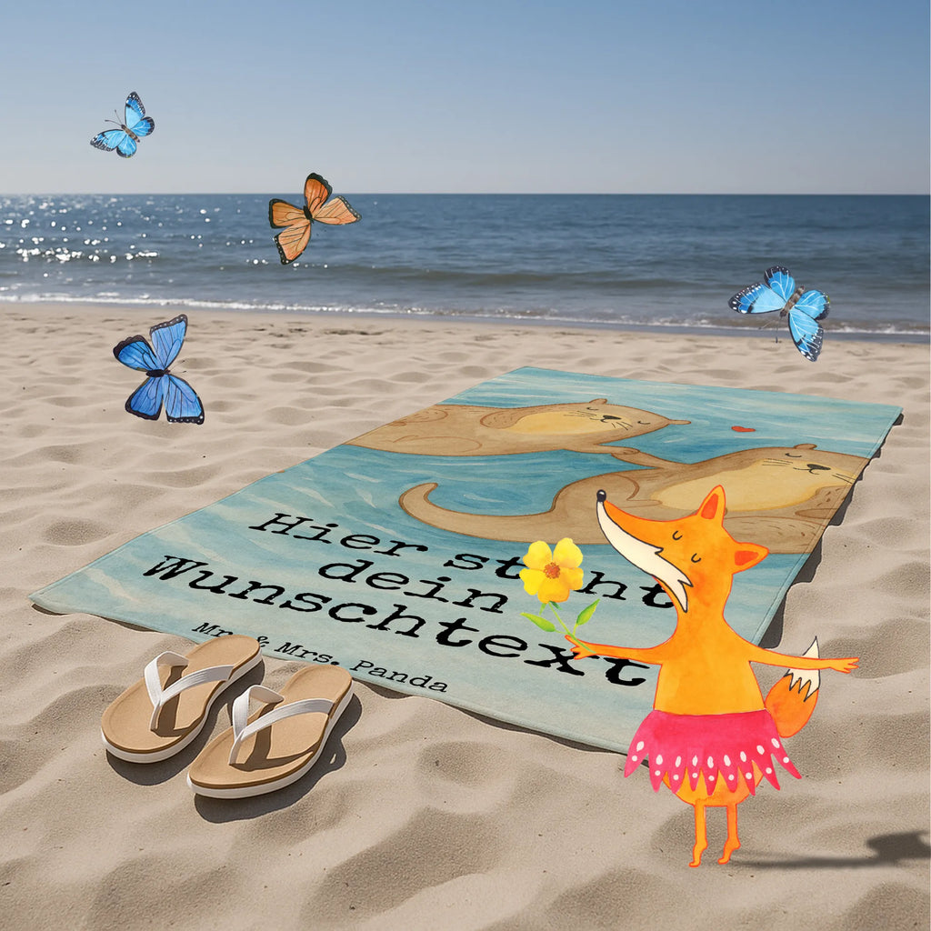 Spersonalizowany ręcznik kąpielowy wydra trzymać się za ręce Design Saunatuch mit Namen, Personalisiertes Handtuch, Personalisiertes Badetuch, Duschtuch mit Namen, Kinder Handtuch mit Namen, Badetuch mit Namen, Strandtuch mit Namen, Otter, Fischotter, Seeotter, Otter Seeotter See Otter