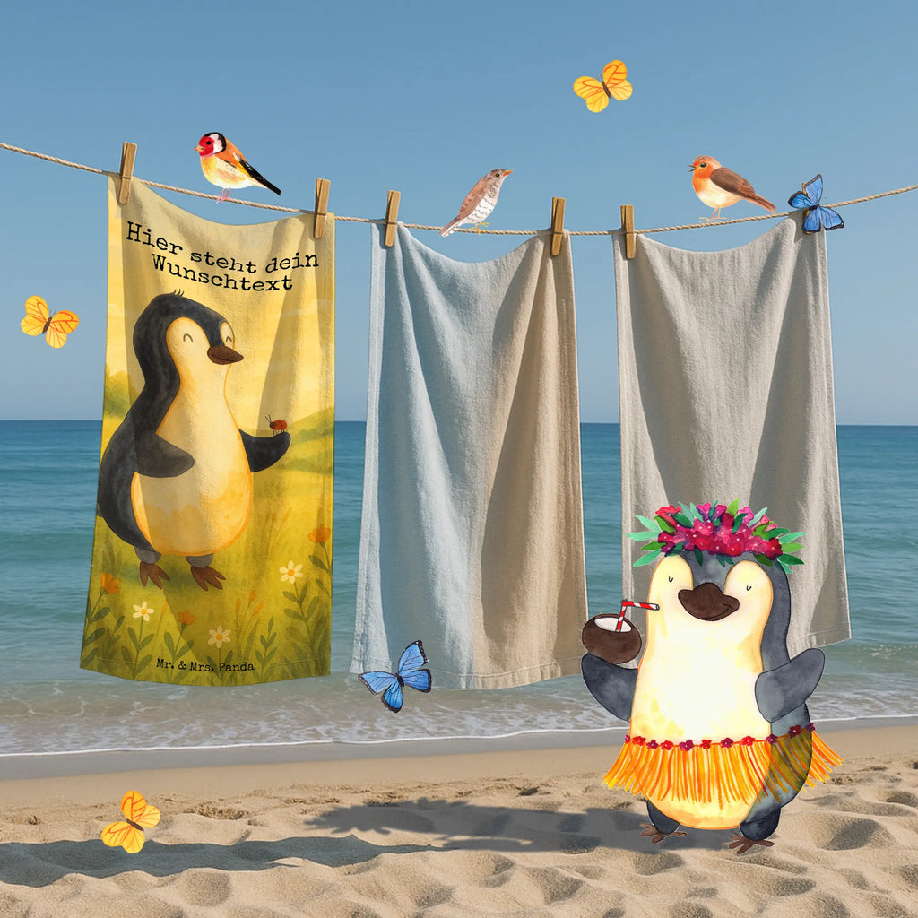 Personalized Bath Towel Penguin ladybug Design Kinder Handtuch mit Namen, Strandtuch mit Namen, Personalisiertes Badetuch, Badetuch mit Namen, Personalisiertes Handtuch, Duschtuch mit Namen, Saunatuch mit Namen, Pinguin, Liebe, Glück, Marienkäfer, Lebensfreude, Pinguine, Freude, Wunder