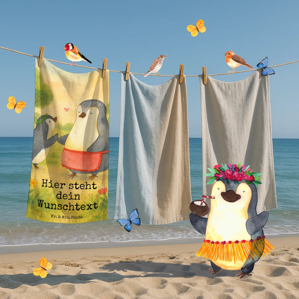 Personalized Bath Towel Penguin with child Design Personalisiertes Handtuch, Strandtuch mit Namen, Saunatuch mit Namen, Duschtuch mit Namen, Personalisiertes Badetuch, Badetuch mit Namen, Kinder Handtuch mit Namen, Familie, Vatertag, Muttertag, Bruder, Schwester, Mama, Papa, Oma, Opa, Mutter, Mami, Geschenk, Geburststag, Mutti