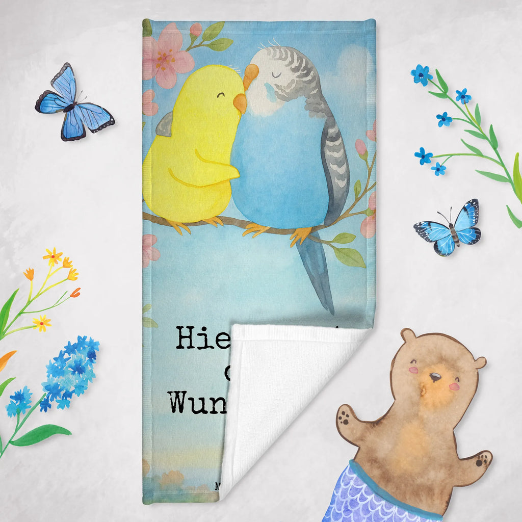 Personalisiertes Badehandtuch Wellensittich Liebe Design Personalisiertes Badetuch, Badetuch mit Namen, Kinder Handtuch mit Namen, Duschtuch mit Namen, Saunatuch mit Namen, Strandtuch mit Namen, Personalisiertes Handtuch, Liebe, Partner, Freund, Freundin, Ehemann, Ehefrau, Heiraten, Verlobung, Heiratsantrag, Liebesgeschenk, Jahrestag, Hocheitstag, Vögel, Nähe, Vertrauen, Wellensittich, Kuscheln