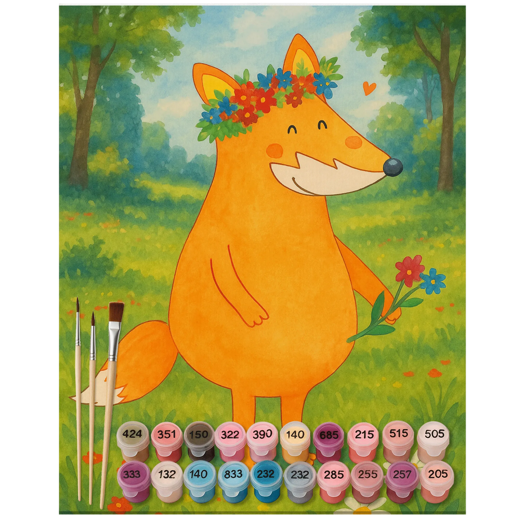 Paint by Numbers Fox Flower Design Baseln, Malen nach Zahlen, Künstler, Kunstwerk, Ausmalbild, Bastelidee, DIY, Kreativität, Malen, Fuchs, ich, Fuchsmädchen, Freude, Füchse, Freundinnen, Selbstliebe, Blume, Fox, mich, Blumenmädchen, Liebe, Motivation, Blumen, Freundin, Liebesbeweis