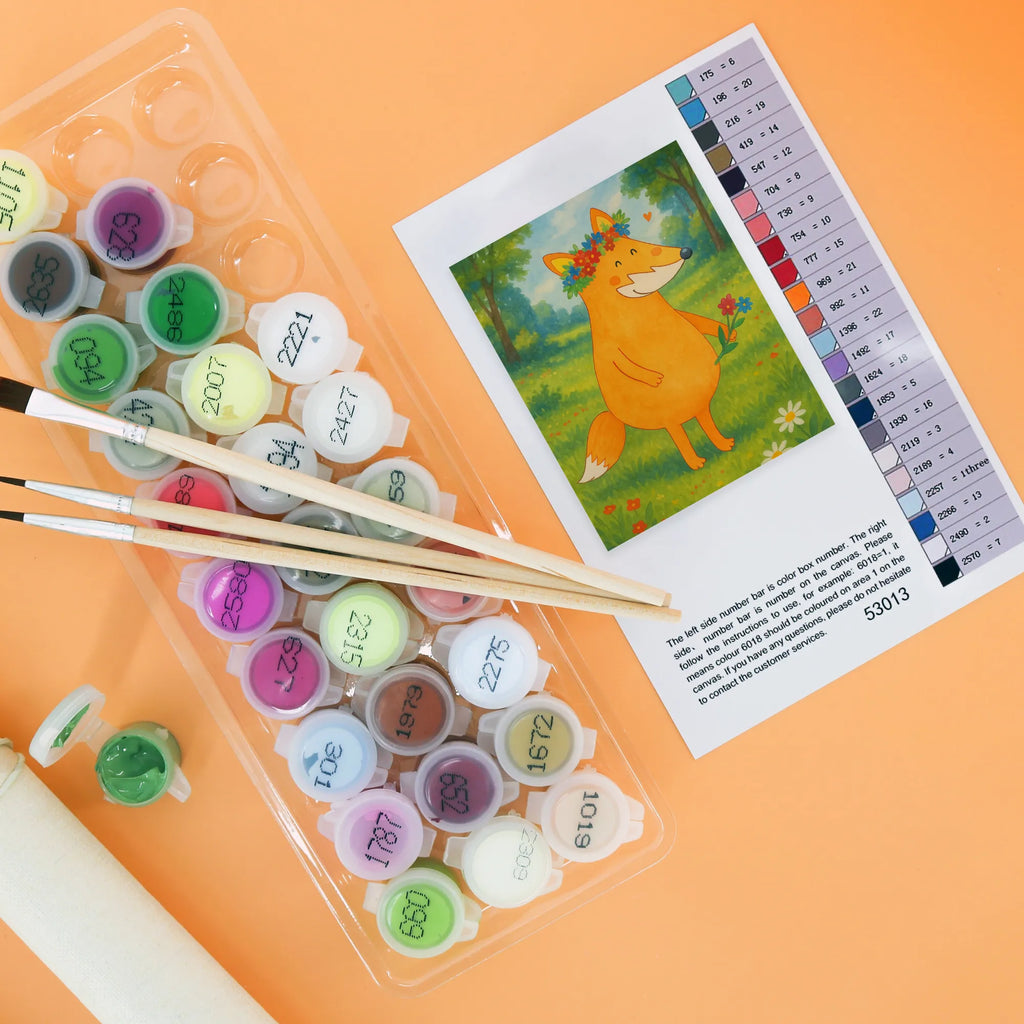 Paint by Numbers Fox Flower Design Baseln, Malen nach Zahlen, Künstler, Kunstwerk, Ausmalbild, Bastelidee, DIY, Kreativität, Malen, Fuchs, ich, Fuchsmädchen, Freude, Füchse, Freundinnen, Selbstliebe, Blume, Fox, mich, Blumenmädchen, Liebe, Motivation, Blumen, Freundin, Liebesbeweis