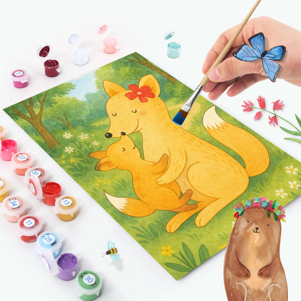 Paint by Numbers Fox mummy Design Family, Father's Day, Mother's Day, brother, sister, Mom, Dad, mom, present, mother, best daughter, daughter, favourite daughter