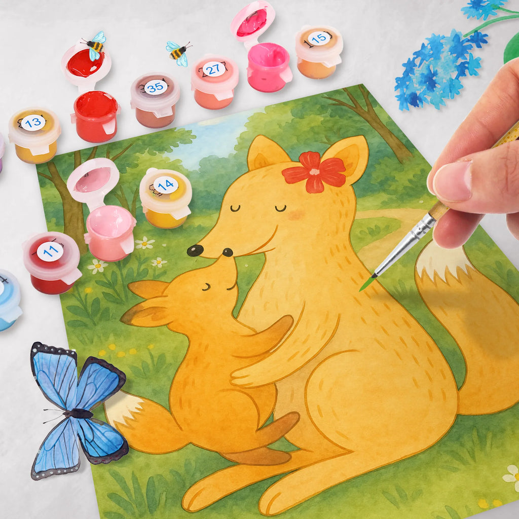 Paint by Numbers Fox mummy Design Family, Father's Day, Mother's Day, brother, sister, Mom, Dad, mom, present, mother, best daughter, daughter, favourite daughter