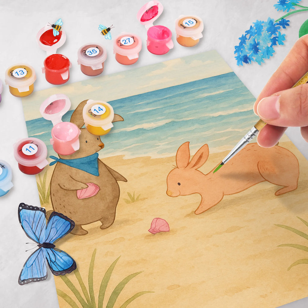 Malen nach Zahlen Hasen Muschel Design Künstler, Baseln, Malen nach Zahlen, Kunstwerk, DIY, Bastelidee, Kreativität, Malen, Ausmalbild, Familie, Vatertag, Muttertag, Bruder, Schwester, Mama, Papa, Oma, Opa, Freundinnen, Muscheln, Hasen, beste Freundin, BFF, Meer, Freundin, best friends, Muscheln sammeln