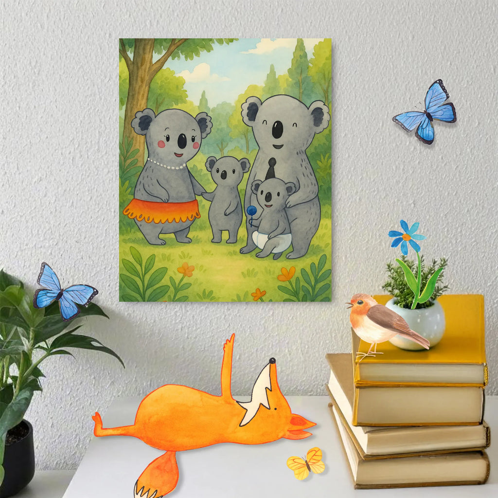 Paint by Numbers Koala Family Design Family, Father's Day, Mother's Day, brother, sister, Mom, Dad, family, children, koalas, mom, siblings, dad, Koala, family life