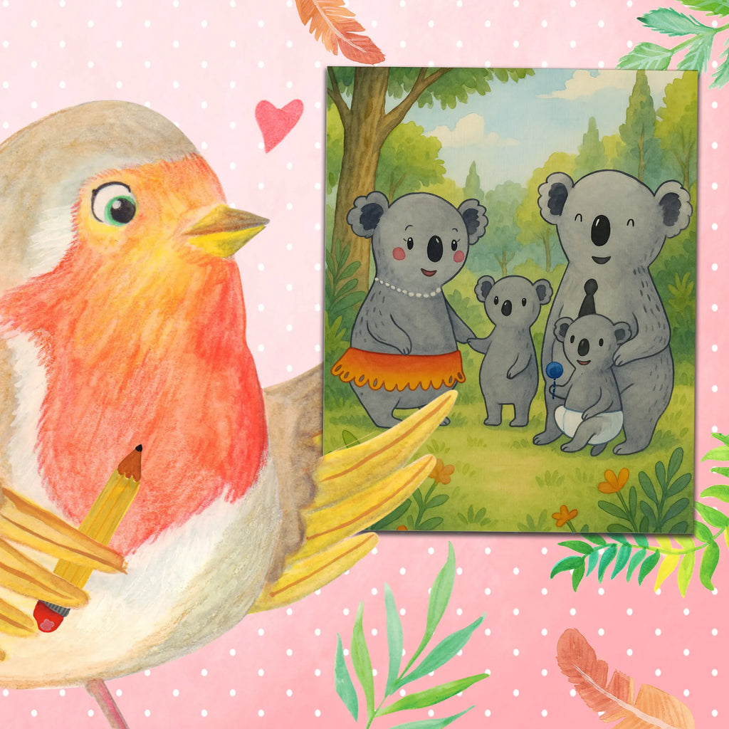 Malen nach Zahlen Koala Familie Design Kreativität, Ausmalbild, Kunstwerk, Künstler, Malen, Baseln, DIY, Malen nach Zahlen, Bastelidee, Familie, Vatertag, Muttertag, Bruder, Schwester, Mama, Papa, Oma, Opa, Kinder, Koalas, Family, Geschwister, Koala, Familienleben