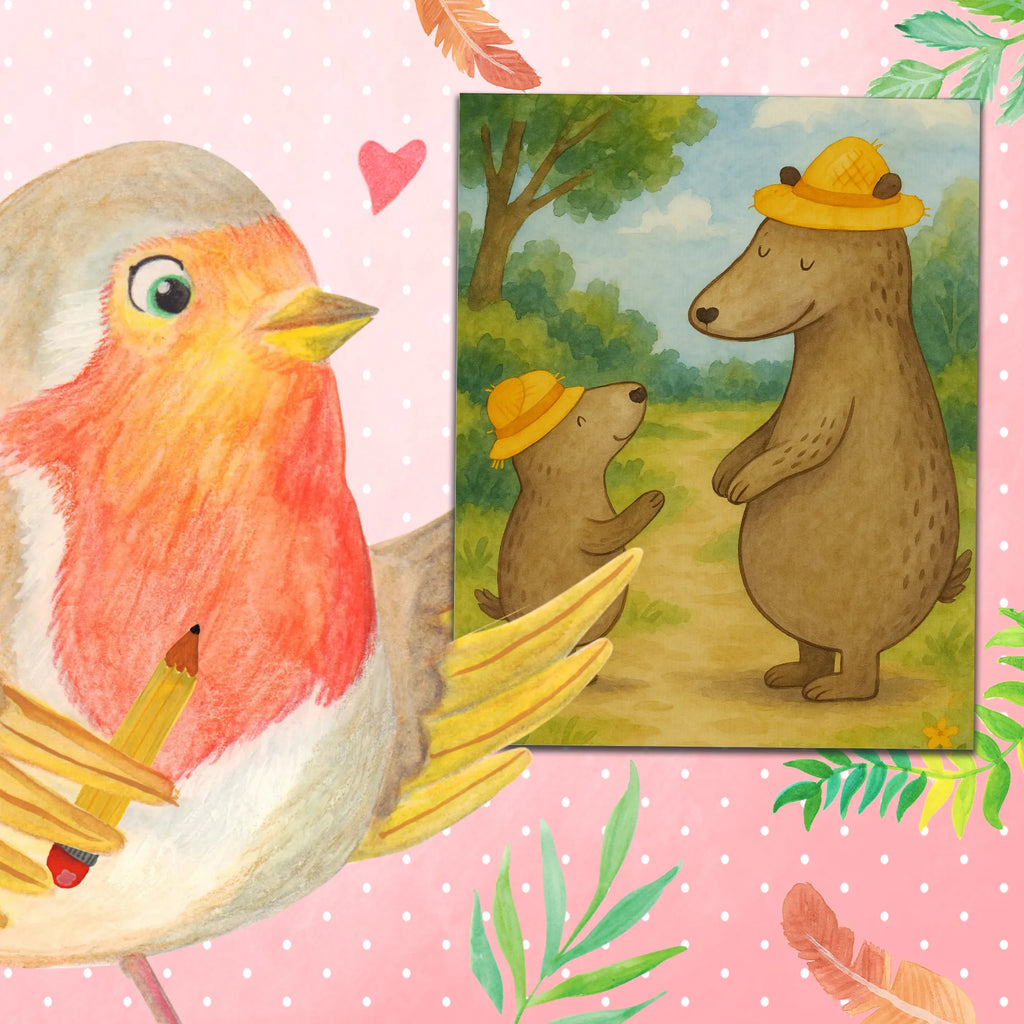 Paint by Numbers Bears with hats Design Family, Father's Day, Mother's Day, brother, sister, Mom, Dad, daddy, role model, bear, family, father-son, child, dad, father, sons, son, children, favourite person, father's day