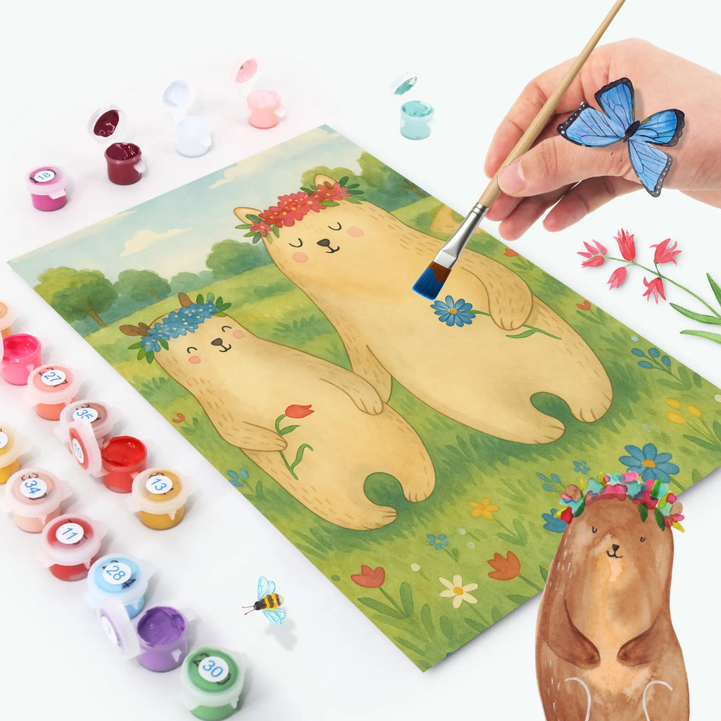 Malowanie według numerów Niedźwiedzie z wianuszkiem Design Bastelidee, DIY, Malen nach Zahlen, Baseln, Ausmalbild, Malen, Kreativität, Künstler, Kunstwerk, Familie, Vatertag, Muttertag, Bruder, Schwester, Mama, Papa, Oma, Opa, Mutter, Mami, Bär, Kind, Töchter, beste Mutter, Vorbild, weltbeste Mama, Kinder, Mutti, Bären, Geschenk Mama. Muttertag, Family, Tochter, Lieblingsmensch, Lieblingsmama