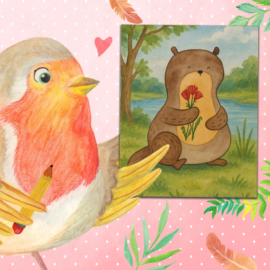 Malowanie według numerów wydra bukiet kwiatów Design Kuna, wydra, morska wydra