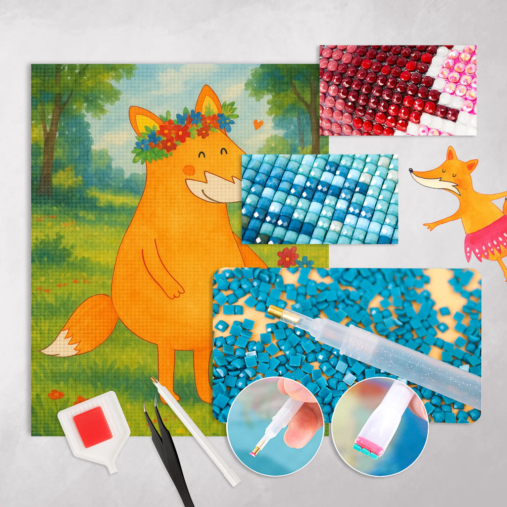 Diamond Painting Fox Flower Design fox, foxes, forest wildlife, clever as a fox, animal lover, me, girlfriends, flowers, love, joy, fox girl, flower girl, flower, self-love, girlfriend, proof of love, motivation