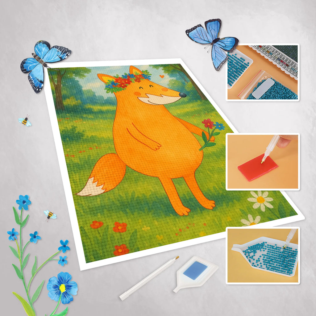 Diamond Painting Fox Flower Design fox, foxes, forest wildlife, clever as a fox, animal lover, me, girlfriends, flowers, love, joy, fox girl, flower girl, flower, self-love, girlfriend, proof of love, motivation