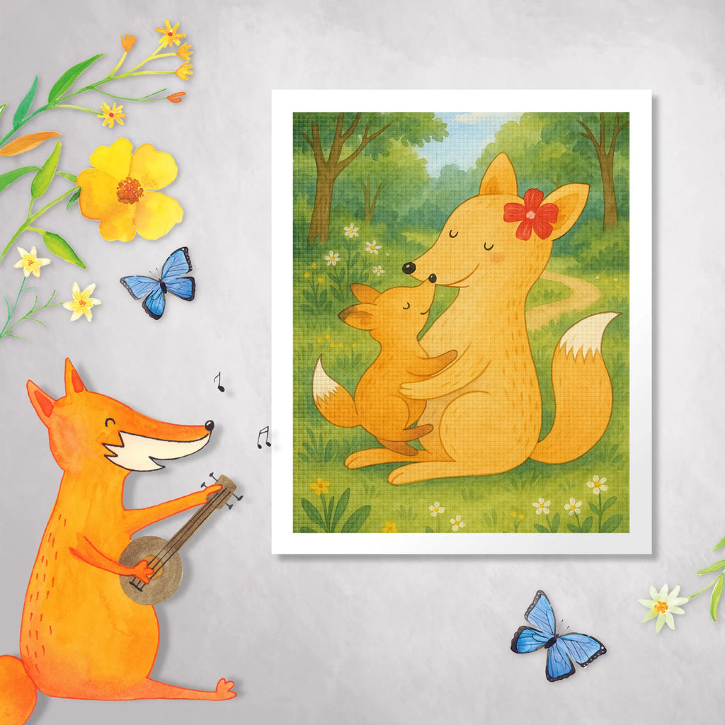 Diamond Painting Fox mummy Design Family, Father's Day, Mother's Day, brother, sister, Mom, Dad, mother, favourite daughter, present, daughter, mom, best daughter