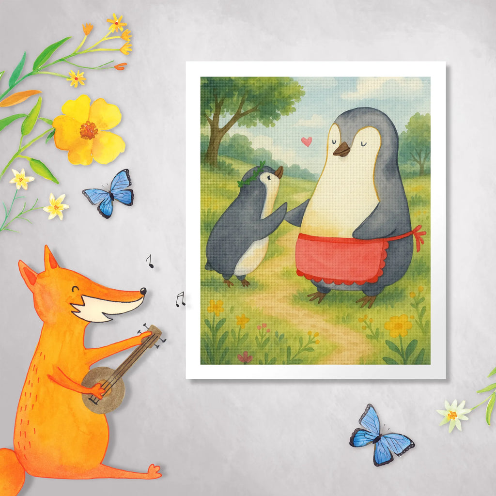 Diamond Painting Penguin with child Design Family, Father's Day, Mother's Day, brother, sister, Mom, Dad, Birthday, Mother, Mommy, Mummy, Gift