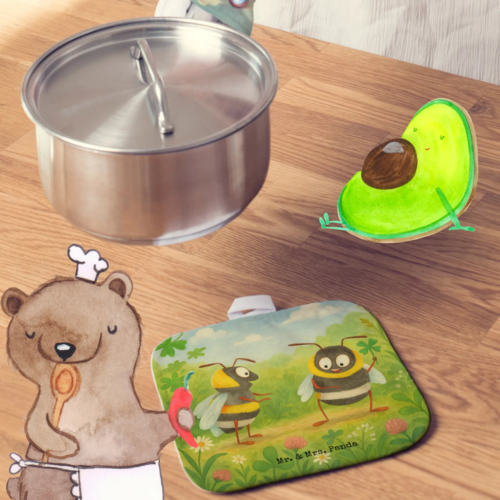 2-elementowy zestaw podkładek pod garnki Trzmiele koniczyna Design Topflappen, Topfuntersetzer, Ofenhandschuh, Topflappen Set, Topflappen lustig, Topflappen mit Spruch, Ofenhandschuhe, Topfhandschuhe, Topfhandschuh, Topflappenset, Topflappen 2er Set, Schöne Topflappen, Tiermotive, Gute Laune, lustige Sprüche, Tiere, Hummel, Biene, Spruch positiv, Biene Deko, Spruch schön, glücklich sein, glücklich werden, Spruch fröhlich