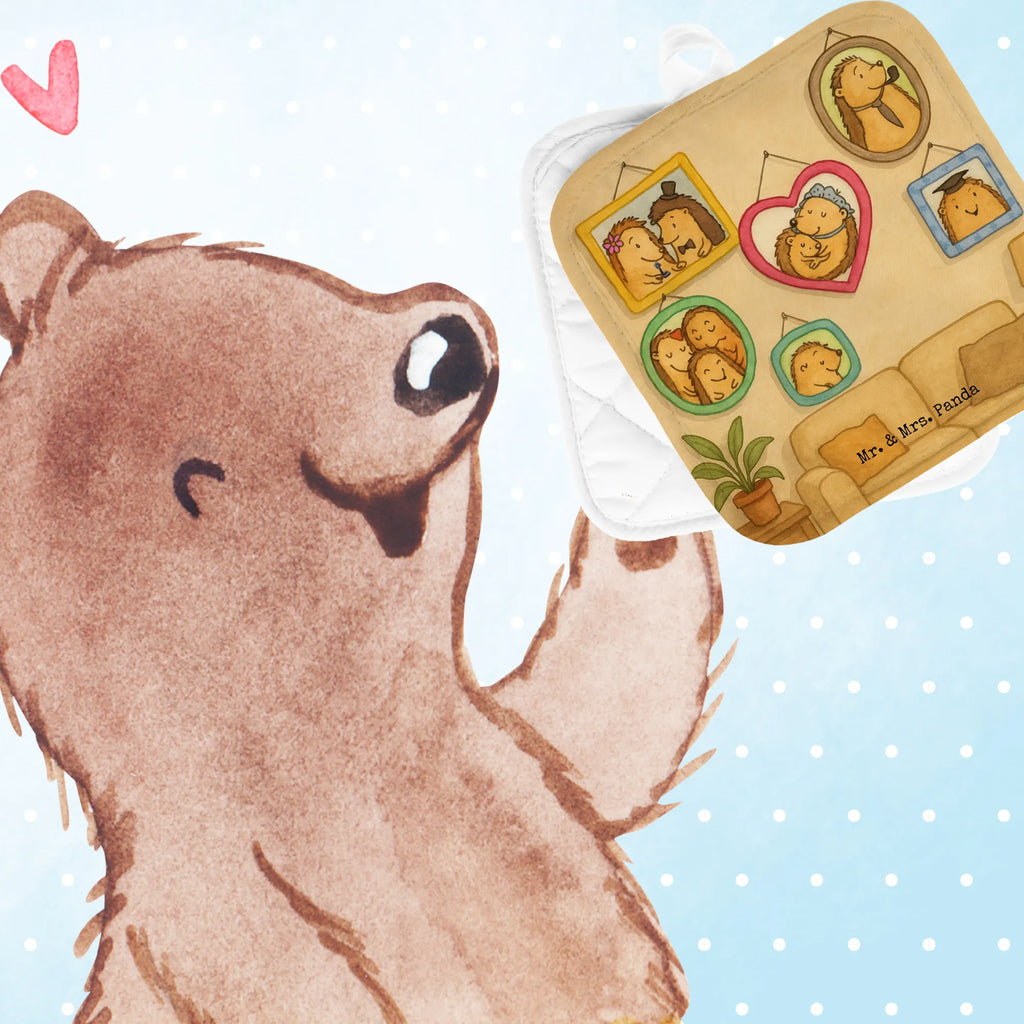 2-elementowy zestaw podkładek pod garnki Rodzina jeży Design Topflappen, Topfuntersetzer, Ofenhandschuh, Topflappen Set, Topflappen lustig, Topflappen mit Spruch, Ofenhandschuhe, Topfhandschuhe, Topfhandschuh, Topflappenset, Topflappen 2er Set, Schöne Topflappen, Familie, Vatertag, Muttertag, Bruder, Schwester, Mama, Papa, Oma, Opa, Liebe, Igel, Bilder, Zusammenhalt, Glück