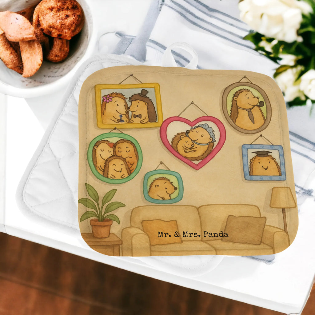 2-elementowy zestaw podkładek pod garnki Rodzina jeży Design Topflappen, Topfuntersetzer, Ofenhandschuh, Topflappen Set, Topflappen lustig, Topflappen mit Spruch, Ofenhandschuhe, Topfhandschuhe, Topfhandschuh, Topflappenset, Topflappen 2er Set, Schöne Topflappen, Familie, Vatertag, Muttertag, Bruder, Schwester, Mama, Papa, Oma, Opa, Liebe, Igel, Bilder, Zusammenhalt, Glück