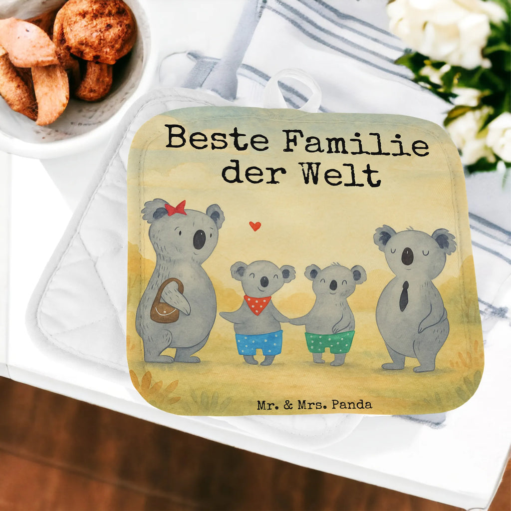 2-elementowy zestaw podkładek pod garnki Rodzina koali dwa Design Topflappen, Topfuntersetzer, Ofenhandschuh, Topflappen Set, Topflappen lustig, Topflappen mit Spruch, Ofenhandschuhe, Topfhandschuhe, Topfhandschuh, Topflappenset, Topflappen 2er Set, Schöne Topflappen, Familie, Vatertag, Muttertag, Bruder, Schwester, Mama, Papa, Oma, Opa, Koala, Koalabär, beste Familie, Familienzeit, Familienleben, Koalafamilie, Lieblingsfamilie
