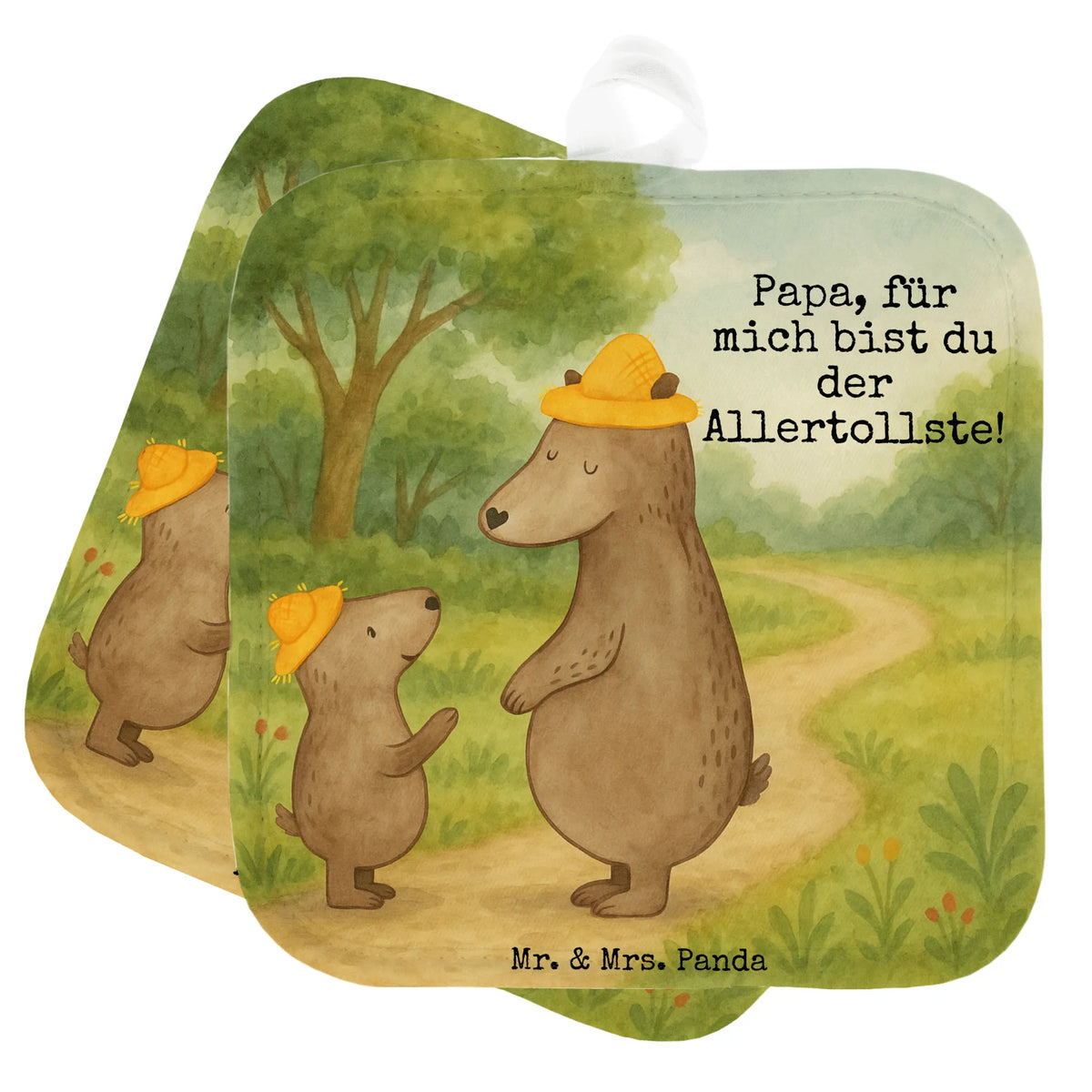 Pot holder Bears with hats Design Topflappen, 2er Set Topflappen, Topflappen Set, Topflappen im Doppelpack, Ofenlappen, Kochlappen, Topflappen 2er Set, Zwei Topflappen, Doppel Topflappen, topfhalter, Topflappenset, Topfuntersetzer, Muttertag, Vatertag, Mama, Papa, Oma, Opa, Familie, Schwester, Bruder, Bären, Vater-Sohn, Paps, Vater, Vorbild, Kind, Lieblingsmensch, Family, Dad, Papi, Bär, Sohn, Kinder, Söhne, Daddy