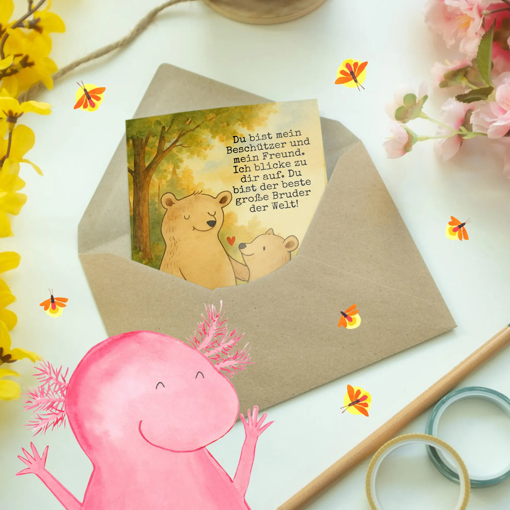 Greetings card bear Big Brother Design Grußkarte, Klappkarte, Einladungskarte, Glückwunschkarte, Hochzeitskarte, Geburtstagskarte, Karte, Ansichtskarten, Familie, Vatertag, Muttertag, Bruder, Schwester, Mama, Papa, Oma, Opa, Großer Bruder, Geschwister, bester Bruder, Brudi, Bär, Bären