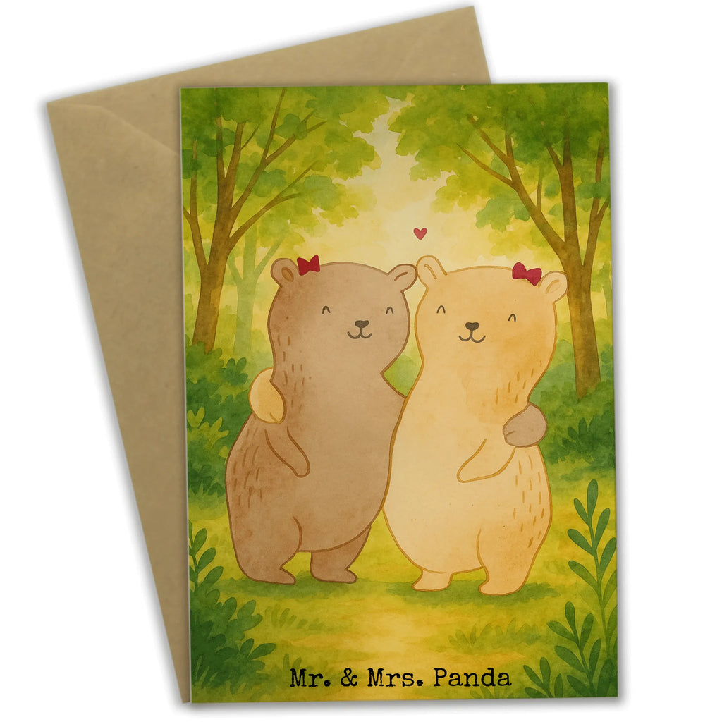 Greetings card bears sisters Design Grußkarte, Klappkarte, Einladungskarte, Glückwunschkarte, Hochzeitskarte, Geburtstagskarte, Karte, Ansichtskarten, Familie, Vatertag, Muttertag, Bruder, Schwester, Mama, Papa, Oma, Opa