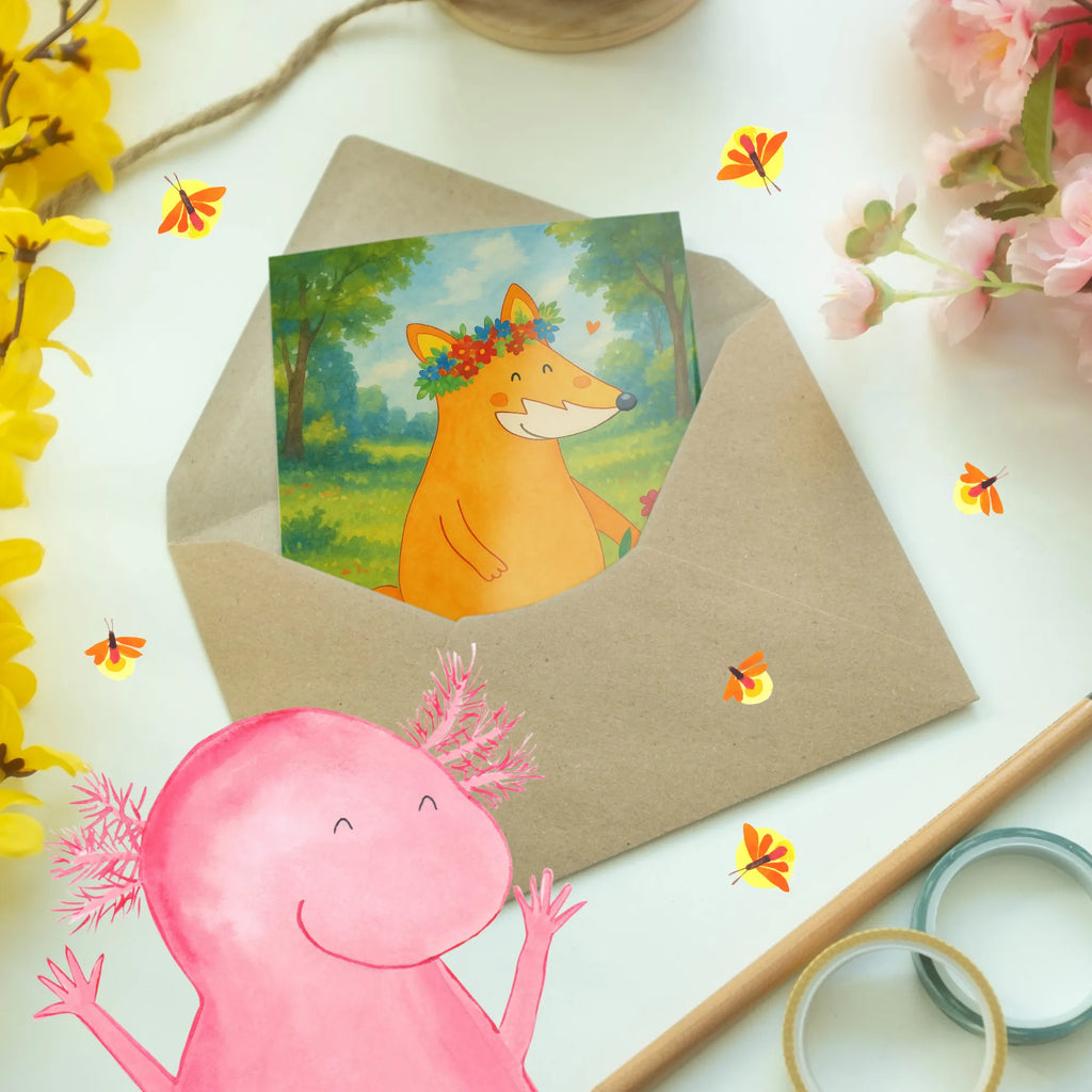 Greetings card Fox Flower Design Grußkarte, Klappkarte, Einladungskarte, Glückwunschkarte, Hochzeitskarte, Geburtstagskarte, Karte, Ansichtskarten, Fuchs, Füchse, Fox, Liebe, Freundin, Fuchsmädchen, Blumenmädchen, Freundinnen, Liebesbeweis, Blume, Blumen, Motivation, Freude, ich, mich, Selbstliebe