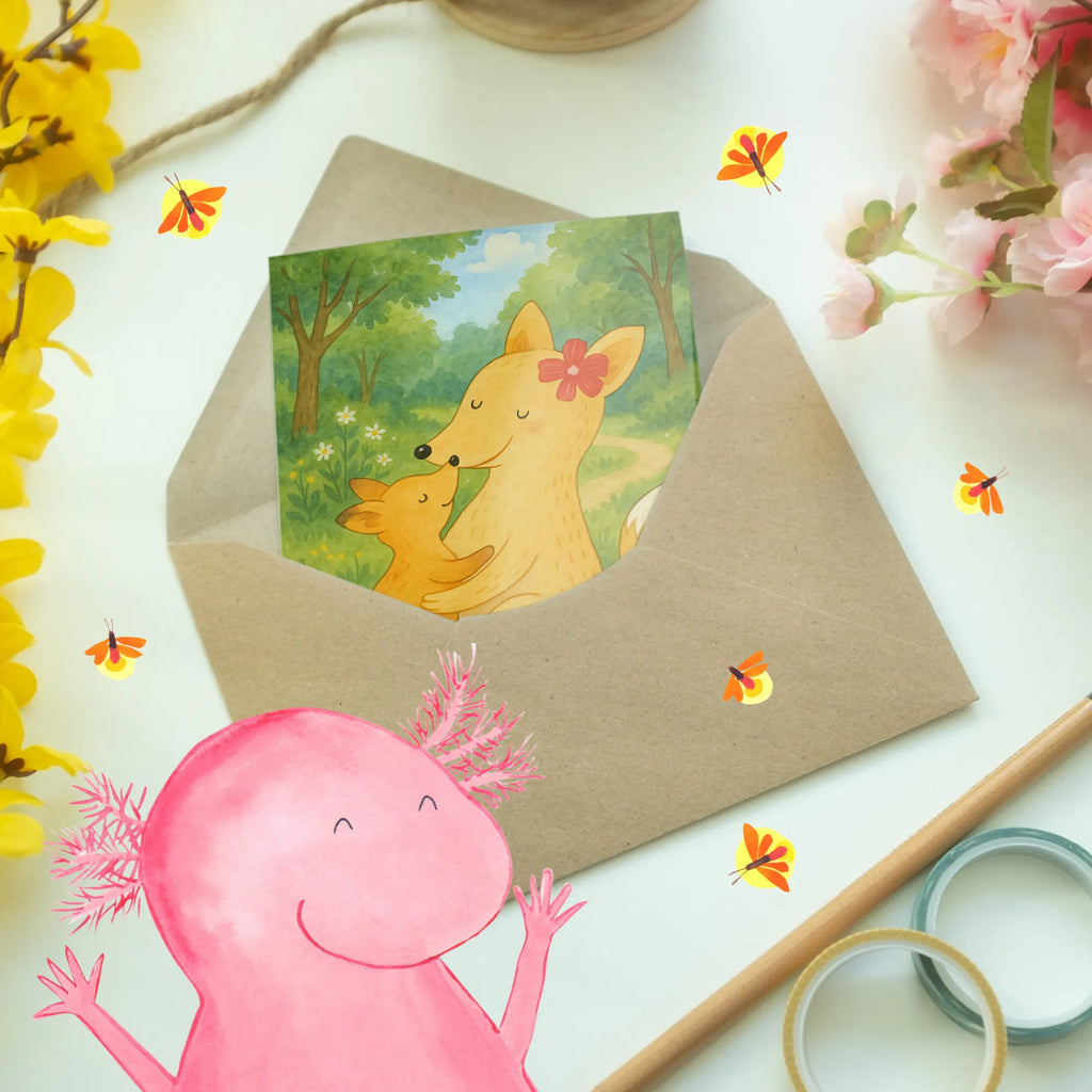 Greetings card Fox mummy Design Grußkarte, Klappkarte, Einladungskarte, Glückwunschkarte, Hochzeitskarte, Geburtstagskarte, Karte, Ansichtskarten, Familie, Vatertag, Muttertag, Bruder, Schwester, Mama, Papa, Oma, Opa, Mutter, Tochter, Lieblingstochter, Beste Tochter, Geschenk