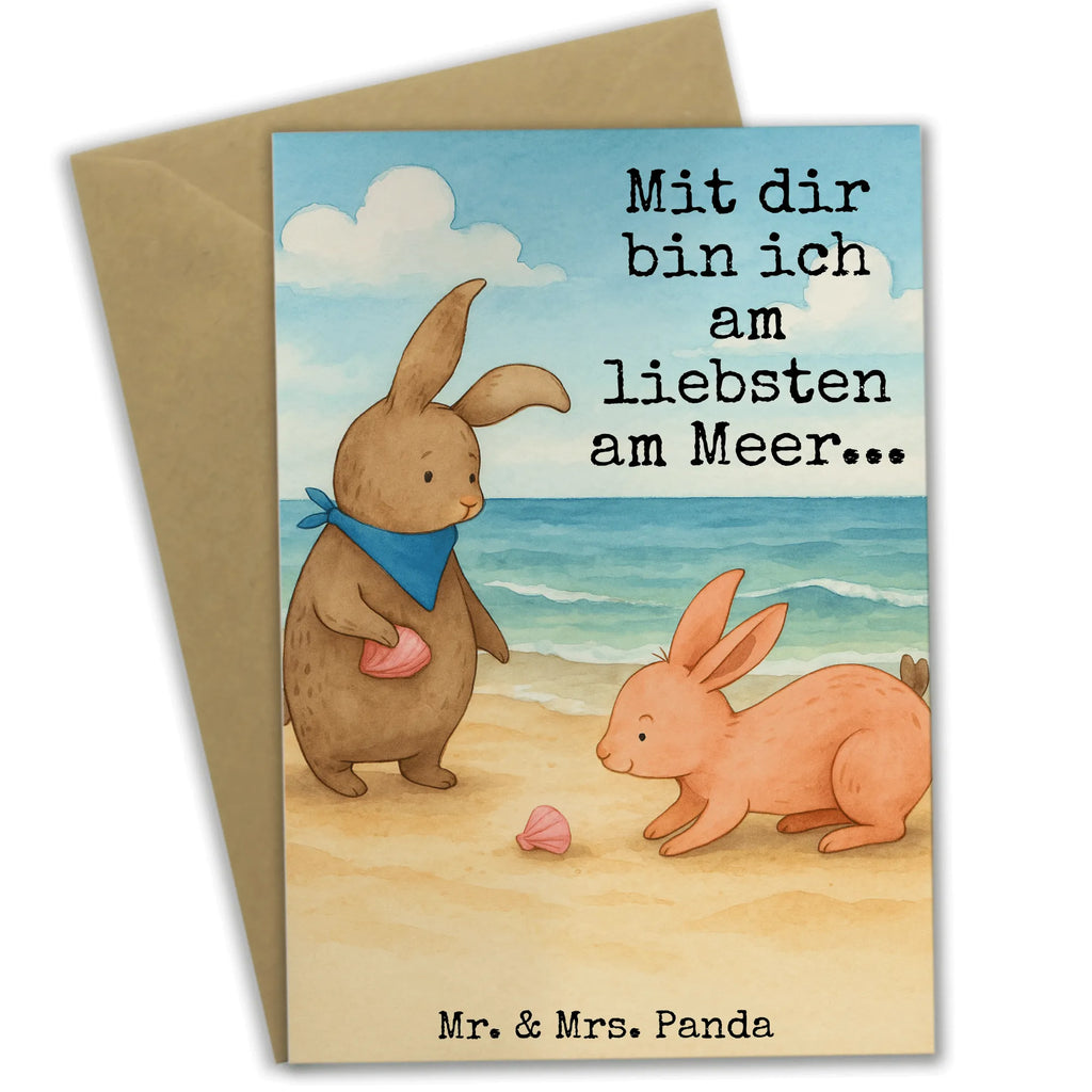 Greetings card Bunnies with seashell Design Grußkarte, Klappkarte, Einladungskarte, Glückwunschkarte, Hochzeitskarte, Geburtstagskarte, Karte, Ansichtskarten, Familie, Vatertag, Muttertag, Bruder, Schwester, Mama, Papa, Oma, Opa, Hasen, beste Freundin, Freundin, Freundinnen, best friends, BFF, Muscheln sammeln, Muscheln, Meer