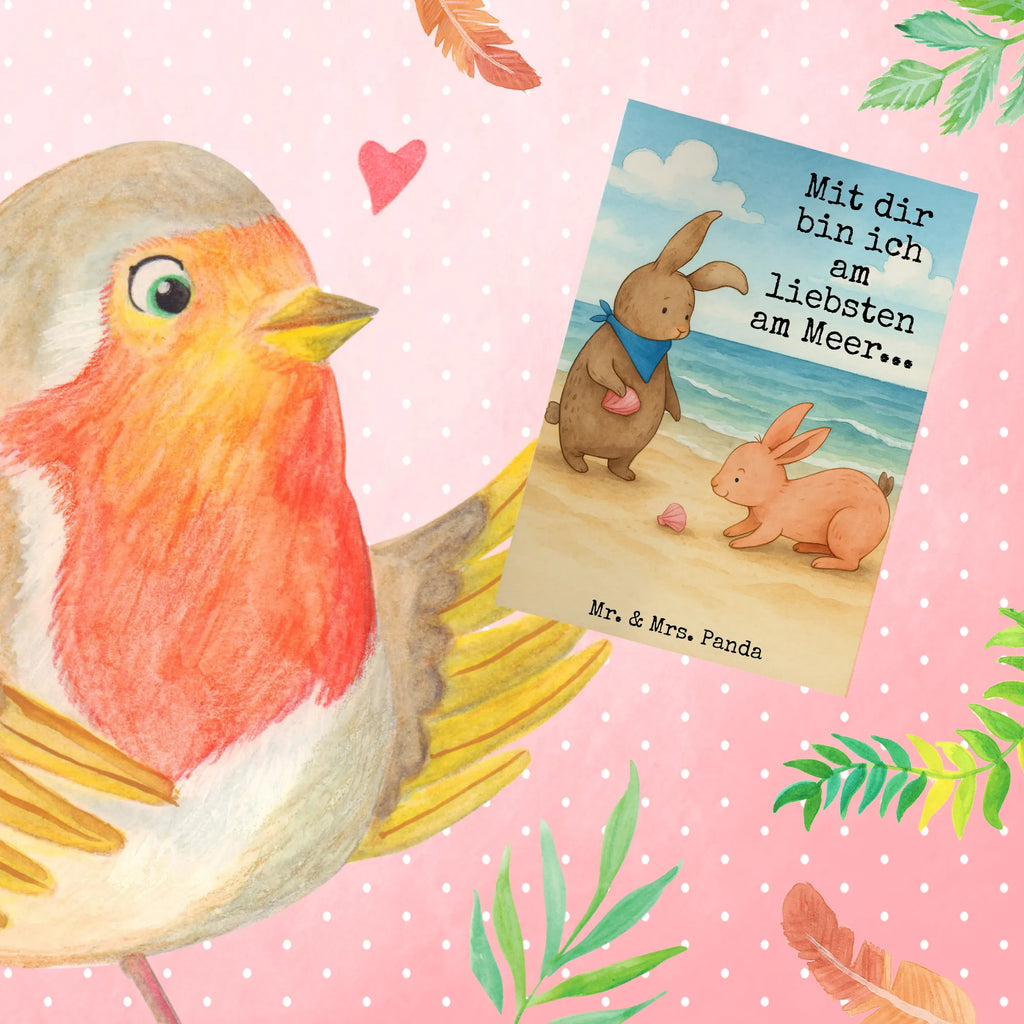 Greetings card Bunnies with seashell Design Grußkarte, Klappkarte, Einladungskarte, Glückwunschkarte, Hochzeitskarte, Geburtstagskarte, Karte, Ansichtskarten, Familie, Vatertag, Muttertag, Bruder, Schwester, Mama, Papa, Oma, Opa, Hasen, beste Freundin, Freundin, Freundinnen, best friends, BFF, Muscheln sammeln, Muscheln, Meer