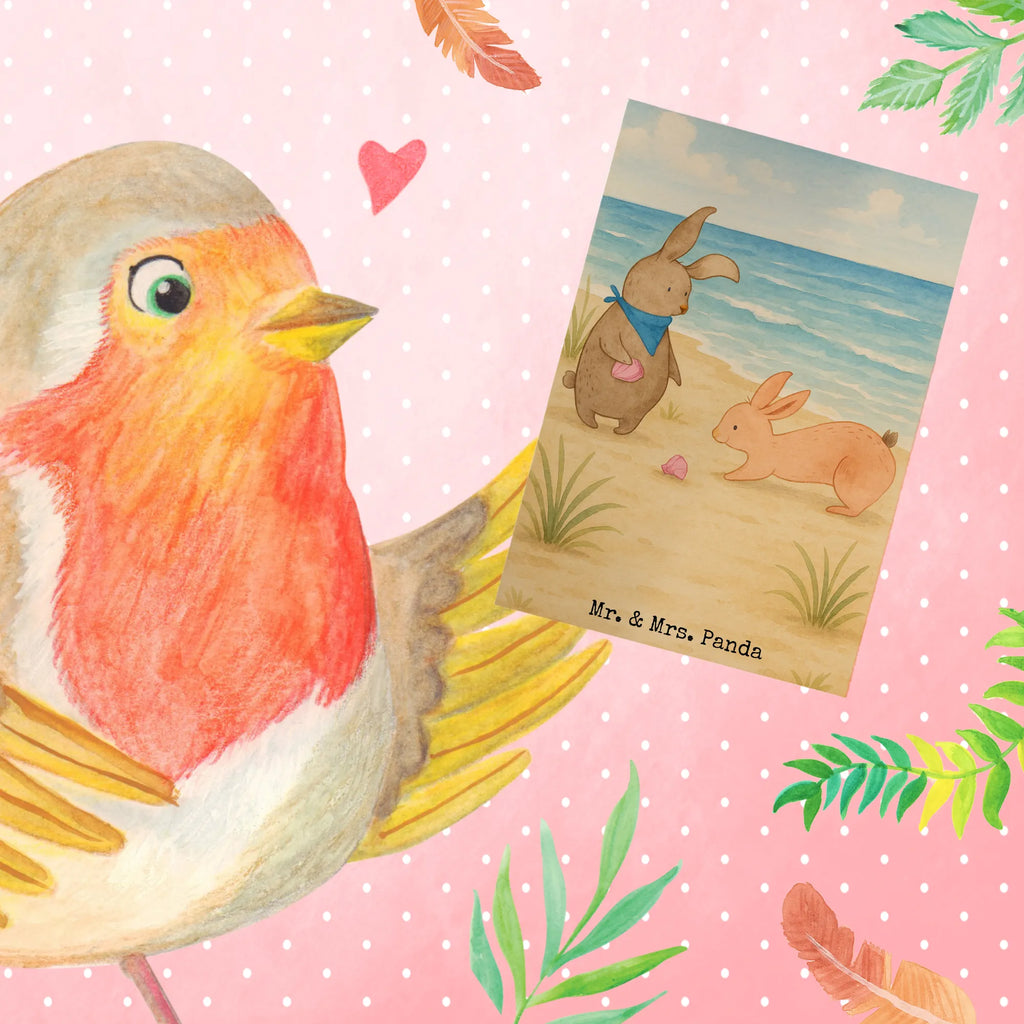 Greetings card Bunnies with seashell Design Grußkarte, Klappkarte, Einladungskarte, Glückwunschkarte, Hochzeitskarte, Geburtstagskarte, Karte, Ansichtskarten, Familie, Vatertag, Muttertag, Bruder, Schwester, Mama, Papa, Oma, Opa, Hasen, beste Freundin, Freundin, Freundinnen, best friends, BFF, Muscheln sammeln, Muscheln, Meer