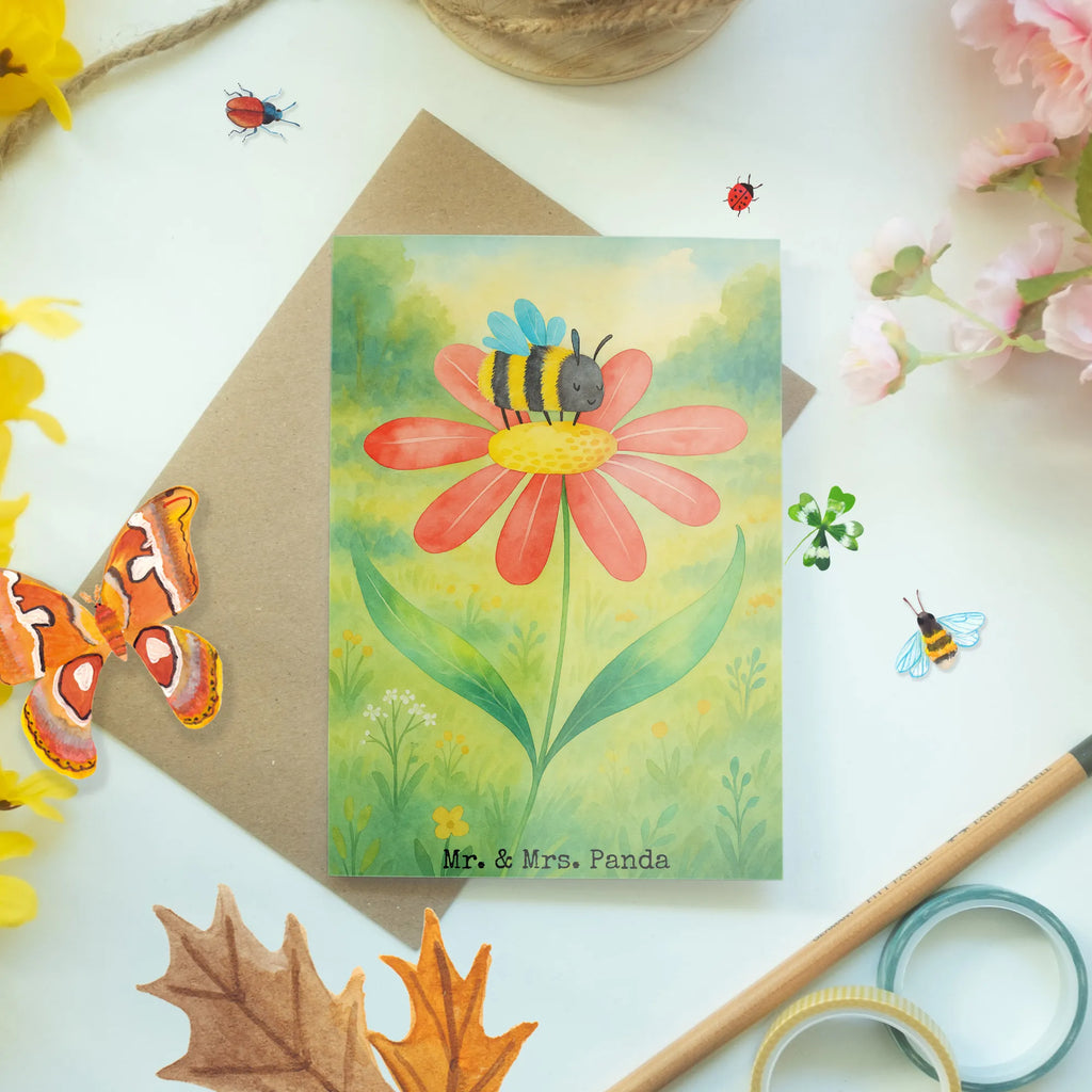 Greetings card bumblebee flower Design Grußkarte, Klappkarte, Einladungskarte, Glückwunschkarte, Hochzeitskarte, Geburtstagskarte, Karte, Ansichtskarten, Tiermotive, Gute Laune, lustige Sprüche, Tiere, Hummel, Blume, Wespe, Flauschig, Natur, Feld, Hummeln, Biene