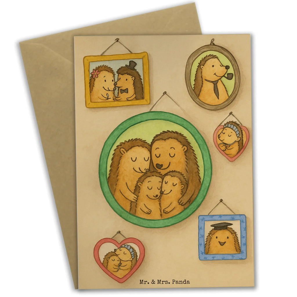 Grußkarte Igel Familie Design Klappkarte, Glückwunschkarte, Ansichtskarten, Grußkarte, Geburtstagskarte, Hochzeitskarte, Karte, Einladungskarte, Familie, Vatertag, Muttertag, Bruder, Schwester, Mama, Papa, Oma, Opa, Liebe, Igel, Zusammenhalt, Glück, Bilder