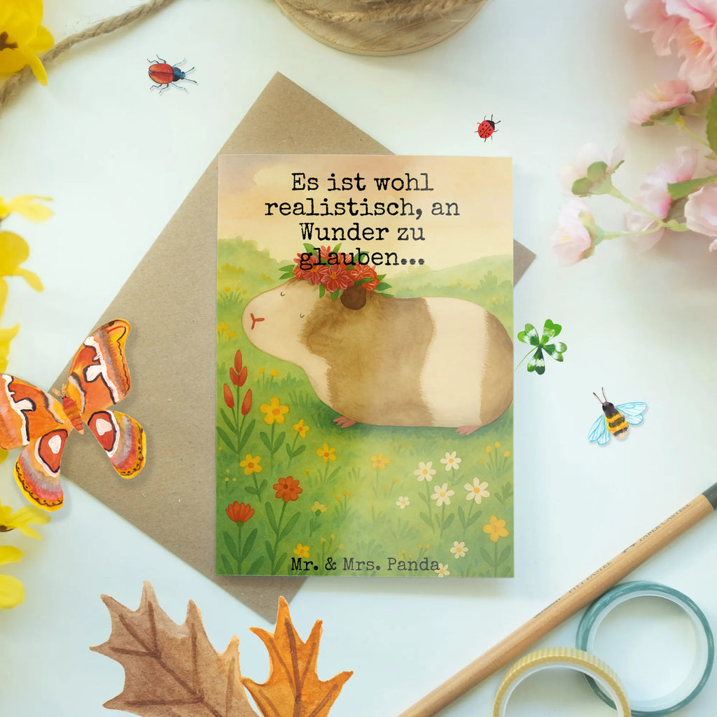 Kartka okolicznościowa świnka morska mądrość Design Ansichtskarten, Geburtstagskarte, Glückwunschkarte, Klappkarte, Karte, Grußkarte, Einladungskarte, Hochzeitskarte, Tiermotive, Gute Laune, lustige Sprüche, Tiere, Blumenkind, Wunderland, Weisheit, Meerie, Realität, Meeries, Motivation, Meerschweinchen, Wunder, Spruch