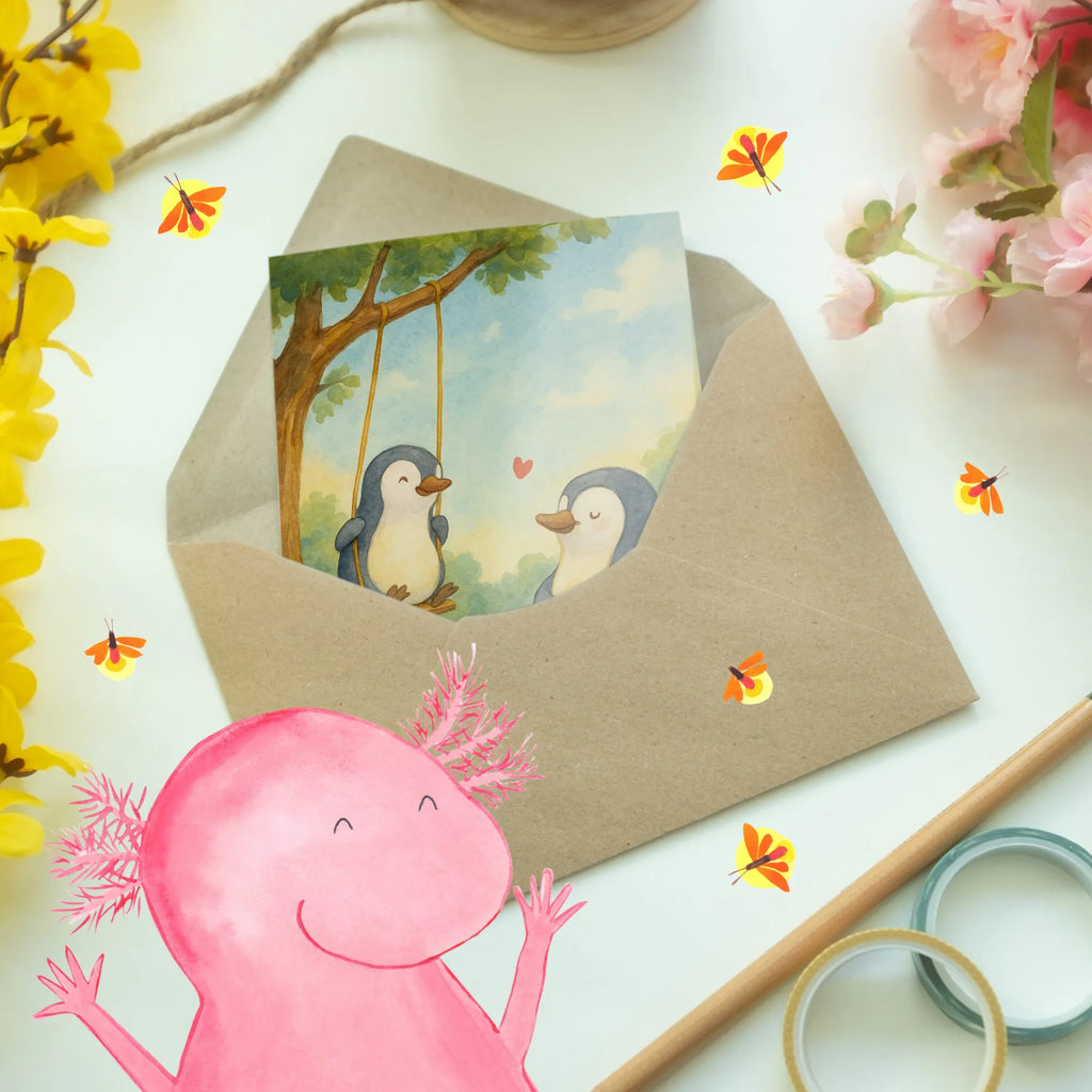 Kartka okolicznościowa Babcia pingwin na huśtawce Design Grußkarte, Klappkarte, Einladungskarte, Glückwunschkarte, Hochzeitskarte, Geburtstagskarte, Karte, Ansichtskarten, Familie, Vatertag, Muttertag, Bruder, Schwester, Mama, Papa, Oma, Opa, beste Oma, Lieblingsoma, Geschenk für Oma, Omi, Großmutter