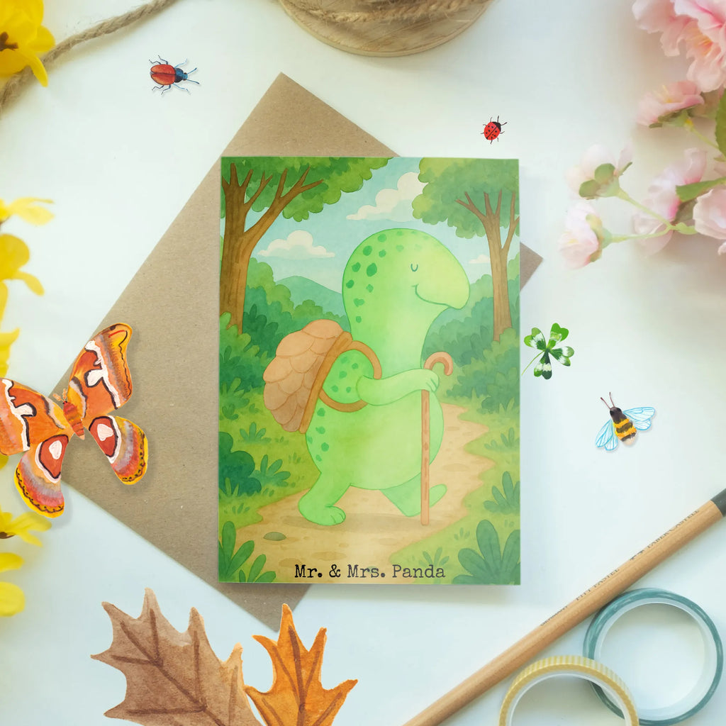 Greetings card tortoise walker Design Grußkarte, Klappkarte, Einladungskarte, Glückwunschkarte, Hochzeitskarte, Geburtstagskarte, Karte, Ansichtskarten, Schildkröte, Schildkröten, Motivation, Motivationsspruch, Motivationssprüche, Neuanfang