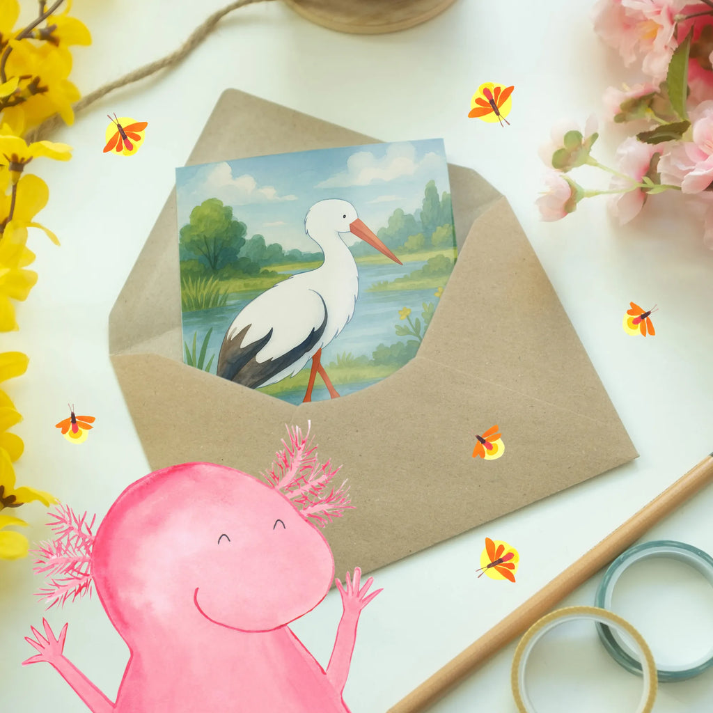 Greetings card Stork Design Grußkarte, Klappkarte, Einladungskarte, Glückwunschkarte, Hochzeitskarte, Geburtstagskarte, Karte, Ansichtskarten, Tiermotive, Gute Laune, lustige Sprüche, Tiere, Storch, Störche, Schwangerschaft, Geburt, Mutter, Mütter, Mutter werden, Schwanger, Babybauch, Baby