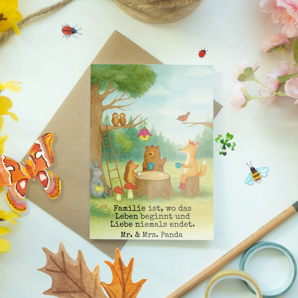 Grußkarte Waldtiere Picknick Design Grußkarte, Klappkarte, Einladungskarte, Glückwunschkarte, Hochzeitskarte, Geburtstagskarte, Karte, Ansichtskarten, Tiermotive, Gute Laune, lustige Sprüche, Tiere, Waldtiere, Picknick, Wald, Fuchs, Hase, Igel, Maus, Eichhörnchen