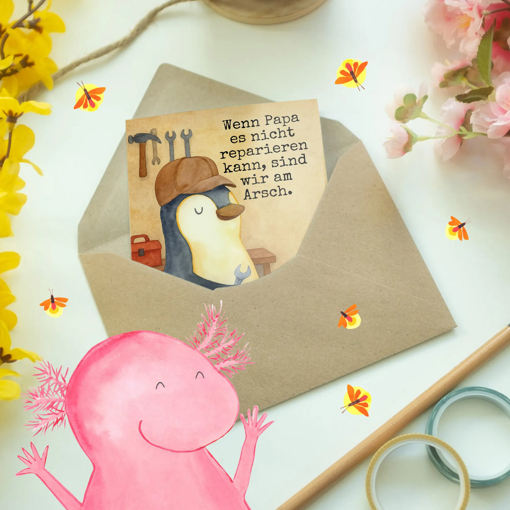 Grußkarte Wenn Papa es nicht reparieren kann, sind wir am Arsch Design Grußkarte, Klappkarte, Einladungskarte, Glückwunschkarte, Hochzeitskarte, Geburtstagskarte, Karte, Ansichtskarten, Familie, Vatertag, Muttertag, Bruder, Schwester, Mama, Papa, Oma, Opa, Vater, Geschenk Papa, Bester Papa der Welt