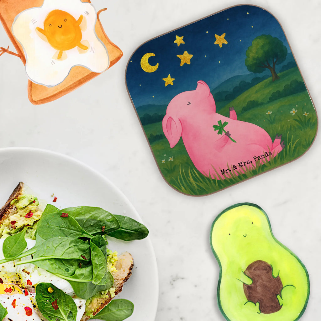 Square coaster Pig Luck Design Glasuntersetzer, Untersetzer Holz, Untersetzer aus Holz, Korkuntersetzer, Holzuntersetzer, Bierdeckel, Untersetzer für Gläser, Getränkeuntersetzer, Untersetzer Gläser, Tassen Untersetzer, Untersetzer, Untersetzer Design, Tiermotive, Gute Laune, lustige Sprüche, Tiere, Schwein, Sernchen, Träume, Sterne, Ziele, Schweinchen, Motivation, Glücksschwein. Glück, Glücksbringer