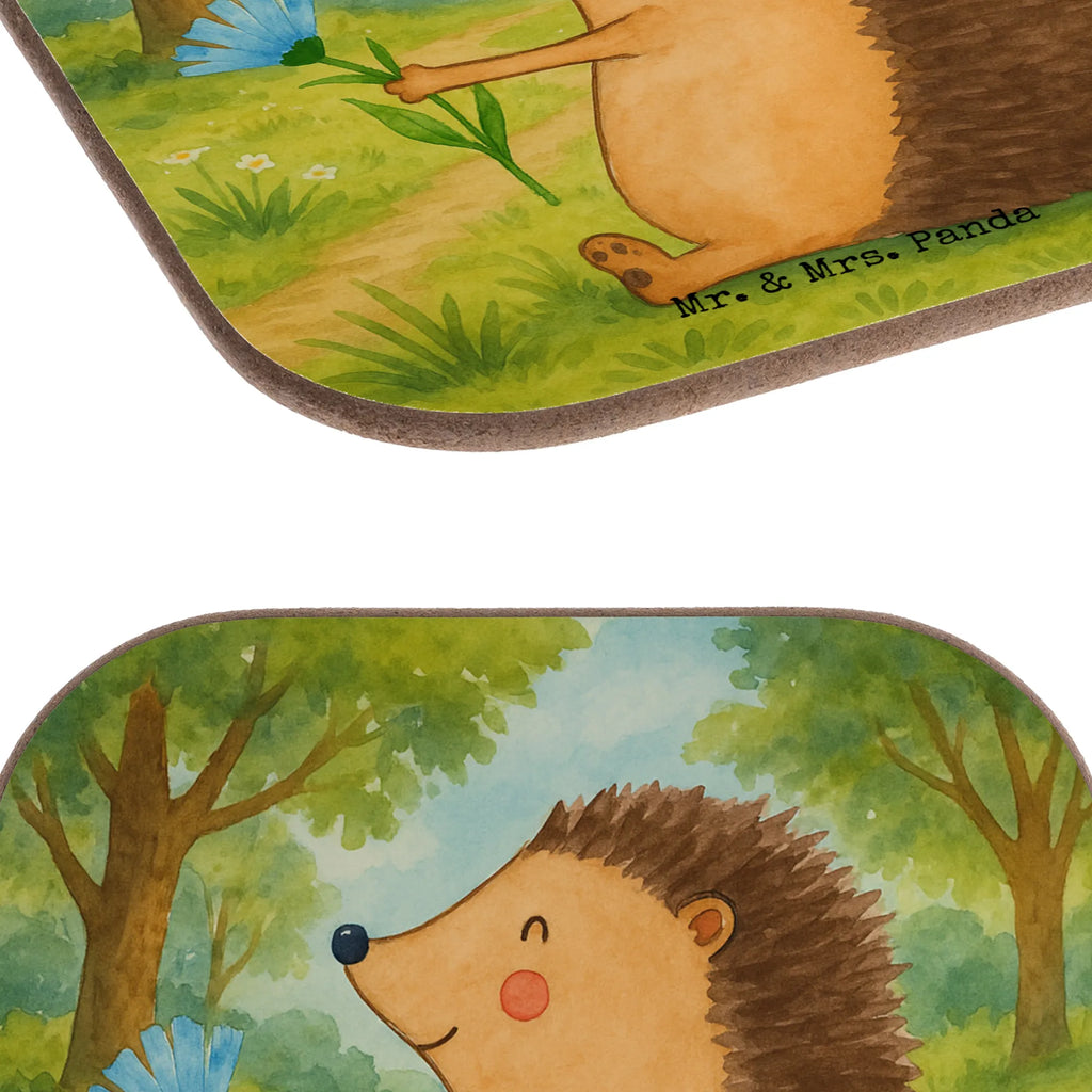Square coaster Hedgehog Flower Design Korkuntersetzer, Holzuntersetzer, Bierdeckel, Untersetzer, Untersetzer aus Holz, Untersetzer Holz, Untersetzer Gläser, Glasuntersetzer, Untersetzer Design, Getränkeuntersetzer, Tassen Untersetzer, Untersetzer für Gläser, Tiermotive, Gute Laune, lustige Sprüche, Tiere, Besuch, Igel, Krankenhaus, Gute Besserung, krank, Genesungswünsche, Krankheit