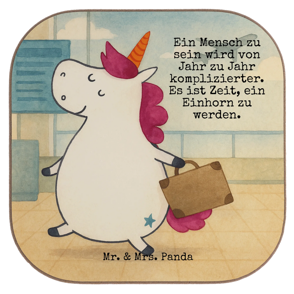 Podkładka Jednorożec walizka Design Untersetzer, Bierdeckel, Glasuntersetzer, Untersetzer Gläser, Getränkeuntersetzer, Untersetzer aus Holz, Untersetzer für Gläser, Korkuntersetzer, Untersetzer Holz, Holzuntersetzer, Tassen Untersetzer, Untersetzer Design, Einhorn, Einhörner, Einhorn Deko, Unicorn, unicorn, Koffer, Verreisen, Reise, Gepäck, Abenteuer, Erwachsen, Kind, albern, Spaß, lustig, witzig