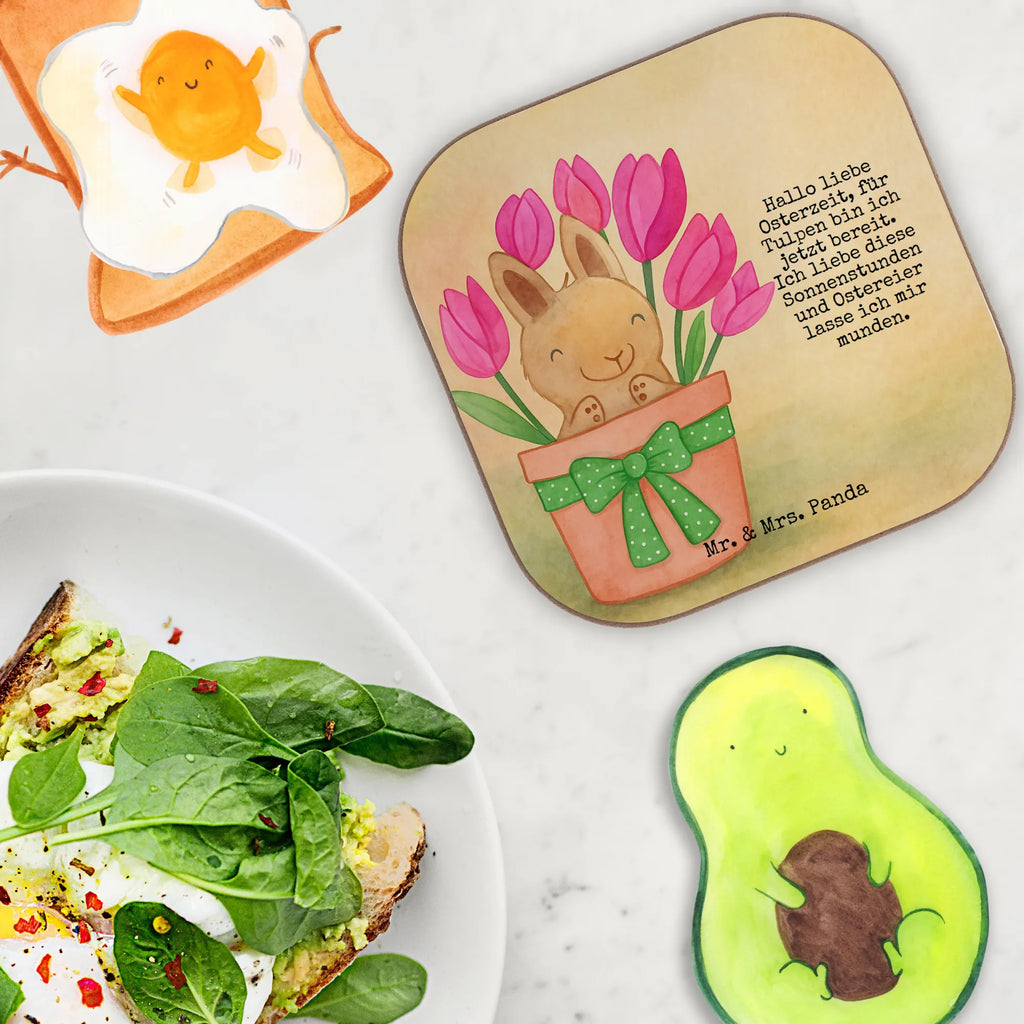 Square coaster Rabbit Tulips Design Tassen Untersetzer, Untersetzer aus Holz, Korkuntersetzer, Untersetzer Design, Glasuntersetzer, Untersetzer für Gläser, Untersetzer Holz, Untersetzer, Holzuntersetzer, Getränkeuntersetzer, Untersetzer Gläser, Bierdeckel, Ostern, Osterhase, Ostergeschenke, Osternest, Osterdeko, Geschenke zu Ostern, Ostern Geschenk, Ostergeschenke Kinder, Ostern Kinder, Tulpen, Alternative zu Blumen, Blumenstrauß, Ostergeschenk, Hase